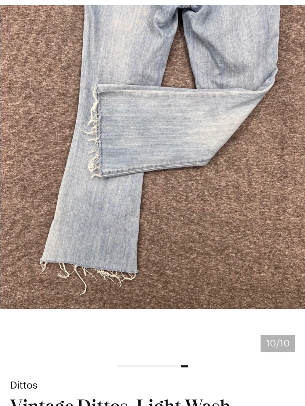 Vintage Dittos  Light Wash Braided 26 High Rise Flare Jeans with Frayed Hem